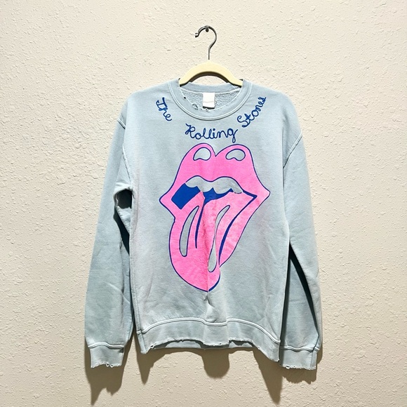 Madeworn: The Rolling Stones Chainstitch Sweatshirt in Blue Haze XS - Picture 4 of 8